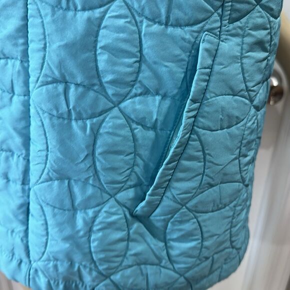 RA E QUILTED GILET PEACOCK BLUE - Picture 4 of 8